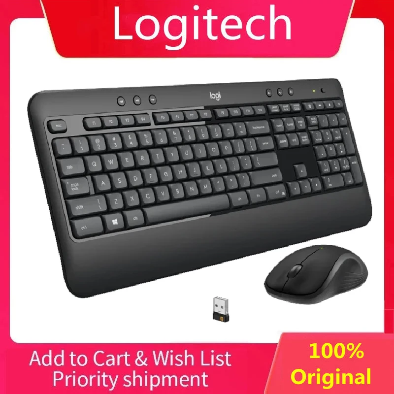 

Беспроводная клавиатура Logitech MK540, мышь, комбинированная, унифицирующий USB-приемник, подключи и играй, набор клавиш для ПК, ноутбука, офиса, би...