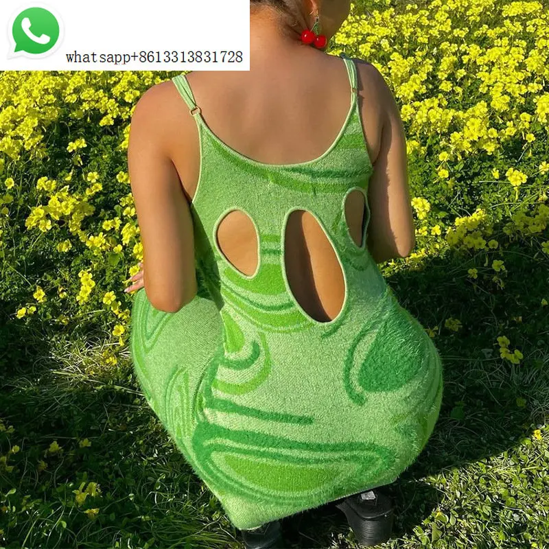 

Вихревой вязаный женский сарафан на лямках с индивидуальным дизайном в европейском и американском стиле, длинное женское платье с поясом