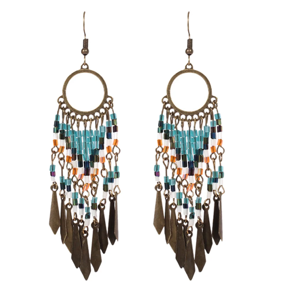 

Серьги-кисточки с бисером, 1 пара