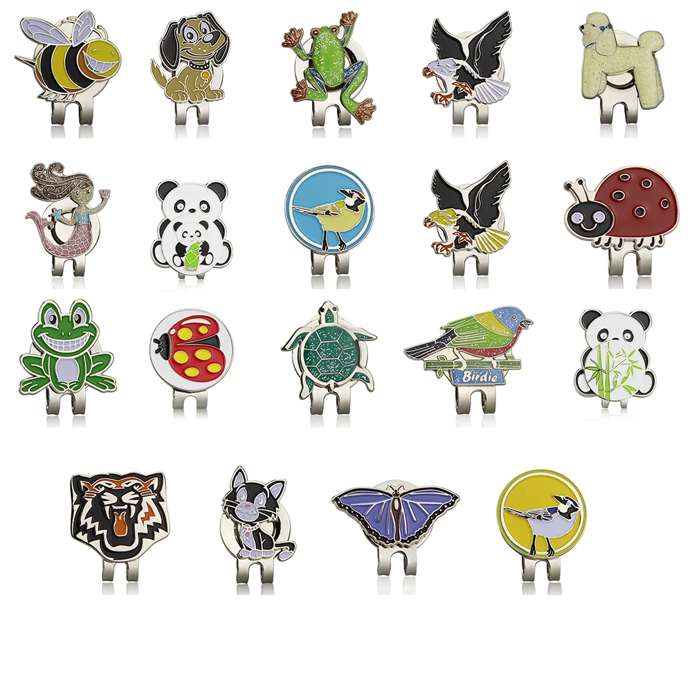 1pcs Golf Ball Maker With Golf Hat Clip Magnetic Alloy Marker Golf Accessories Animal style 24 Kinds For Choic