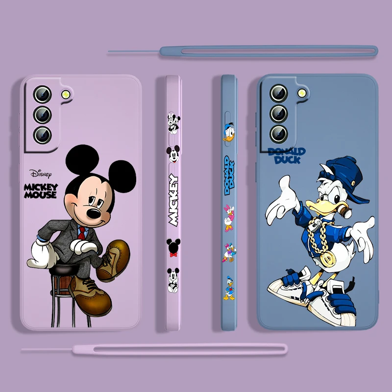 

Mickey Mouse Cool For Samsung Galaxy S23 S22 S21 S20 S10 Note 20 Ultra Plus Pro FE Lite 5G Liquid Left Rope Phone Case Fundas