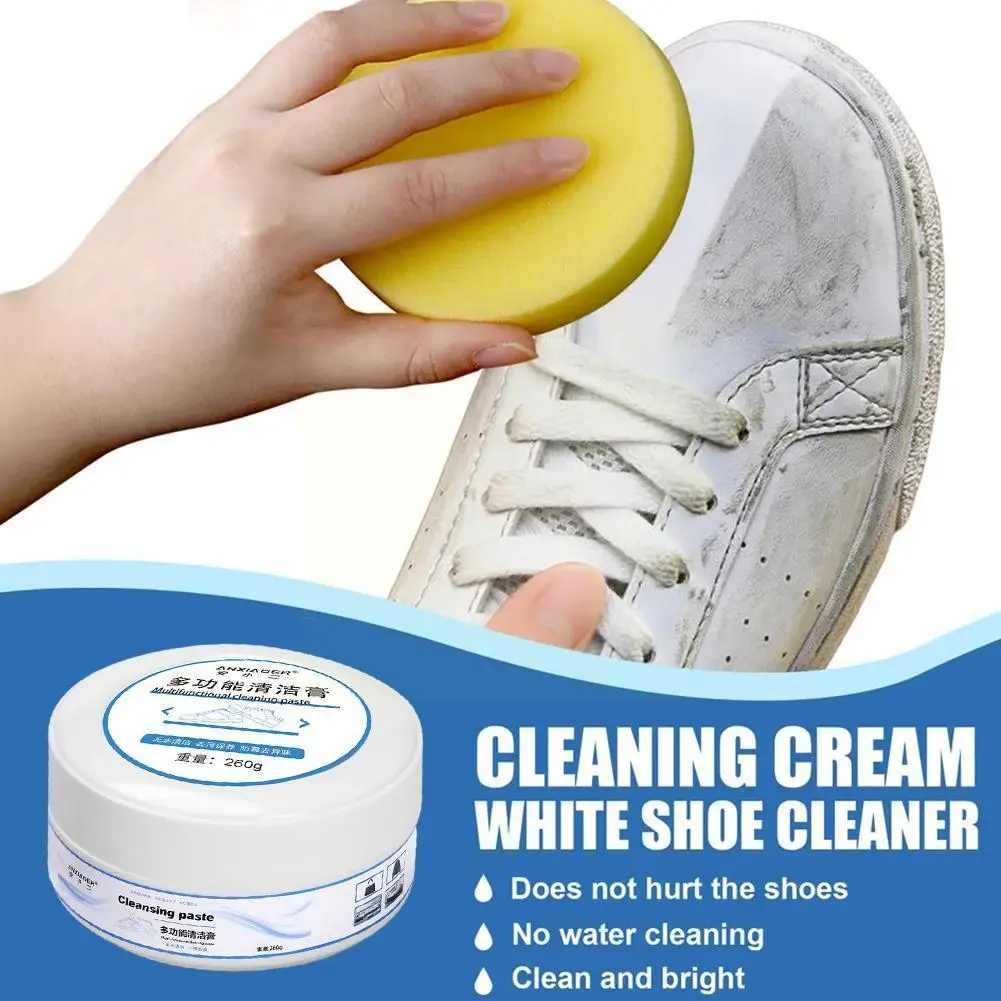 

White Shoe Cleaning Cream Multi-functional Cleaning, Shoes Of Whitening Maintenance Yellowing Brightening, 260g And Sports Y1I8