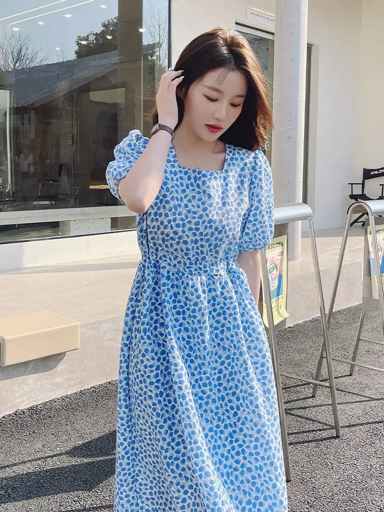 

Женское офисное платье с коротким рукавом, элегантное ТРАПЕЦИЕВИДНОЕ ПЛАТЬЕ с принтом и круглым вырезом, длинное платье с высокой талией, м...