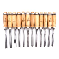 professional 12pcsset manual wood carving hand chisel tool set carpenters woodworking carving chisel diy hand tools