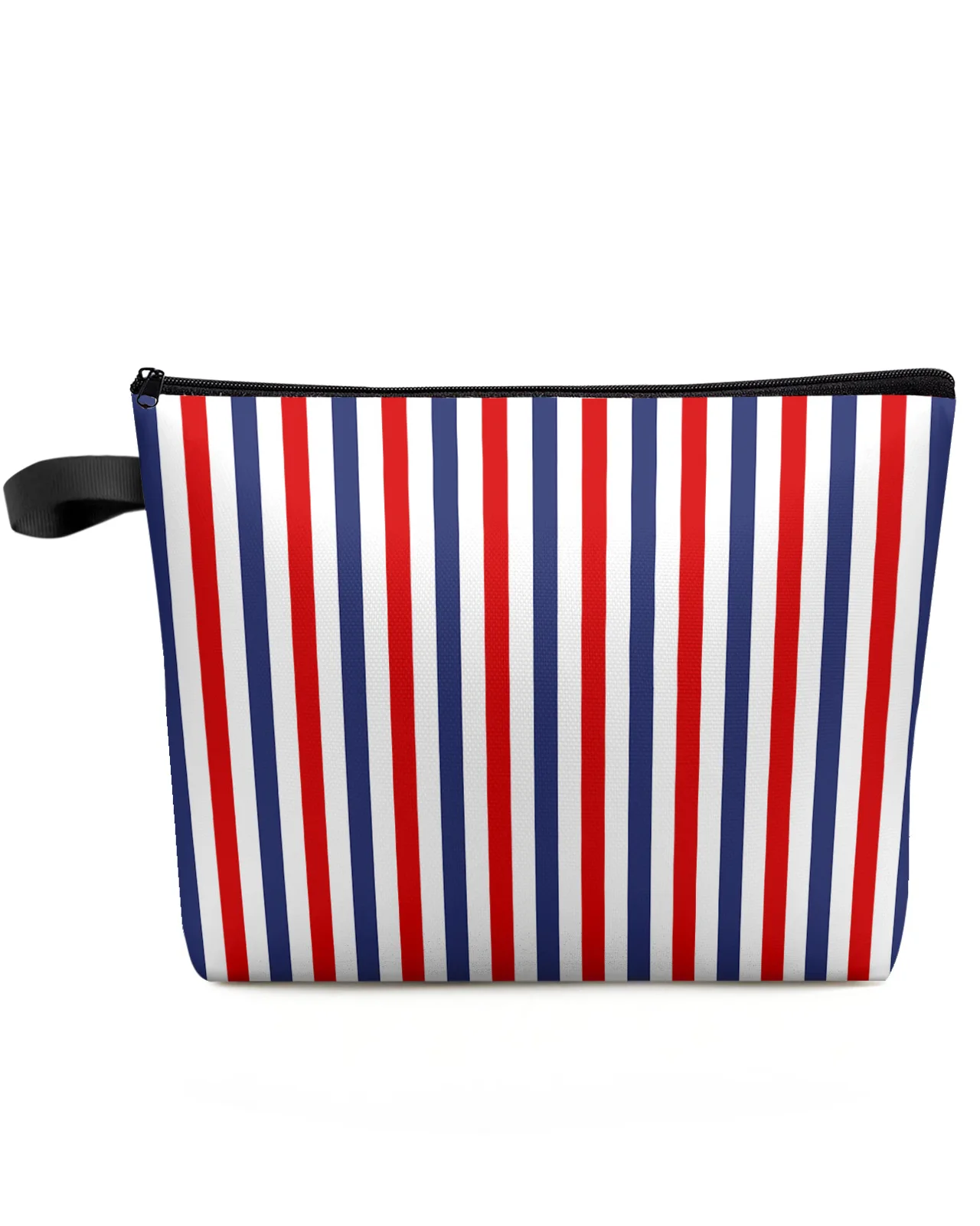 

Вместительная дорожная косметичка в красно-синюю и белую полоску, портативная женская косметичка для хранения косметики, водонепроницаема...