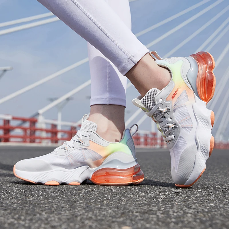 QIAODAN Running Shoes for Women 2023 New Lace Up Breathable Soft Fashion Lightweight Footwear Walking Sneakers XM26200232