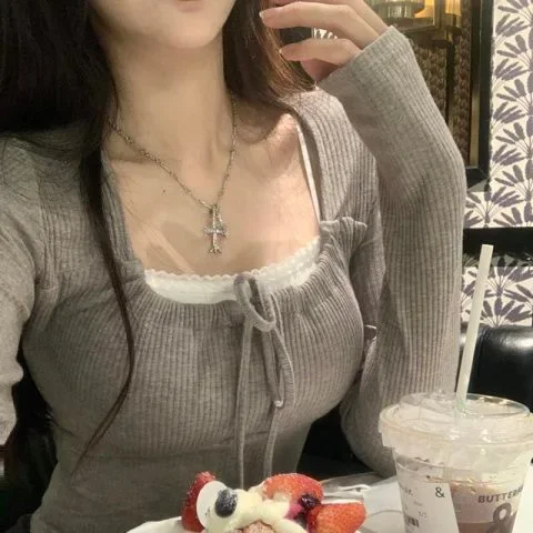 Женские футболки Y2K из полиэстера и хлопка