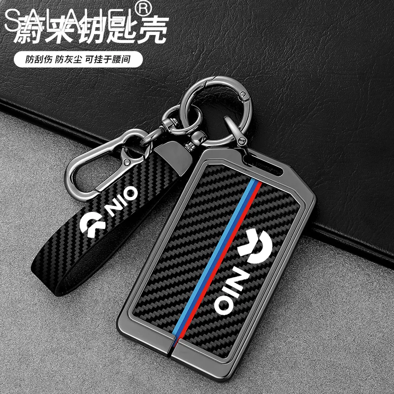 

Zinc Alloy Car Smart Remote NFC Card Key Fob Case Full Cover Protector Shell Bag For NIO ES8 EC6 ET7 2020 Keychain Accessories
