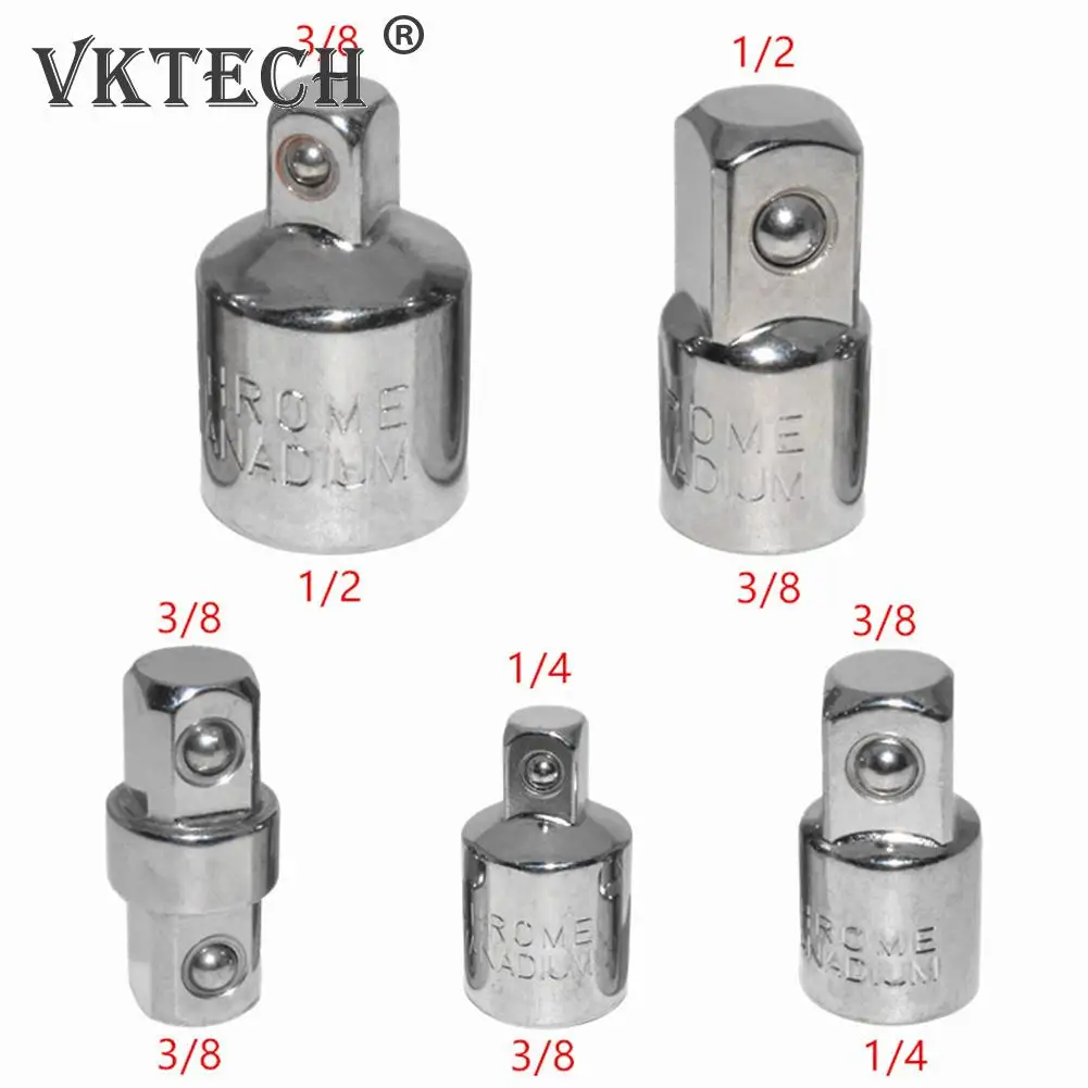 

5pcs/Set Ratchet Wrench Socket 1/2 3/8 1/4 Converter Head Sleeve Adapter Chrome Vanadium Spanner Converter Reducer Set
