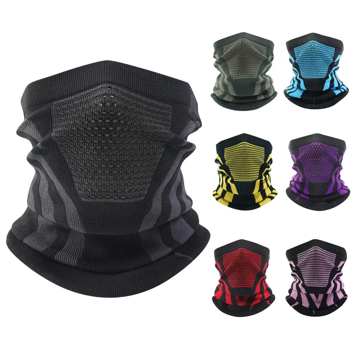 8-цветный зимний дышащий удобный термовязаный шарф чехол для лица утеплитель шеи