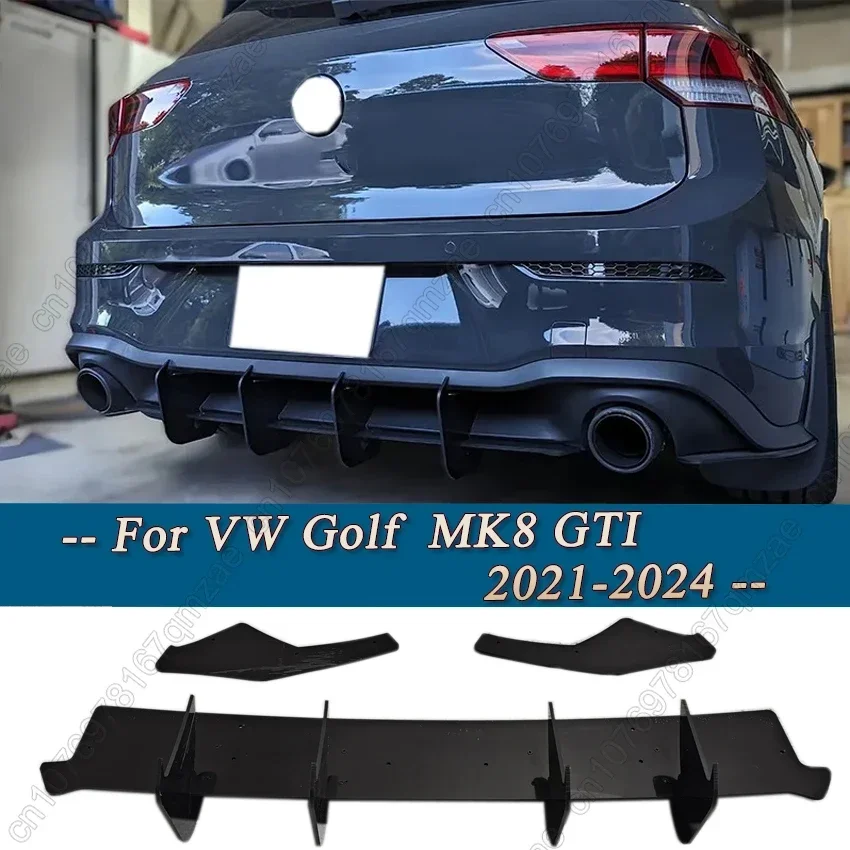 Заводская черная защита для задней губы в стиле MAX задний бампер диффузор VW Golf MK8