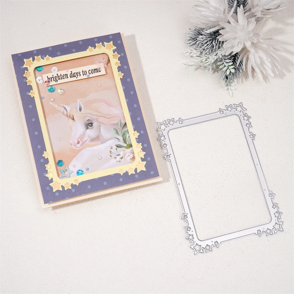 

InLoveArts металлические штампы с пятиконечными звездами для резки скрапбукинга тиснения бумаги фоторамки прямоугольной формы шаблона формы трафарета