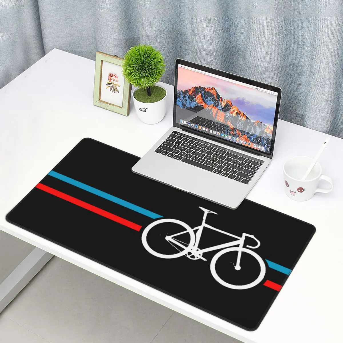 

Bike Stripes Velodrome Bicycle Gaming Mouse Pad PC Carpet XXL Non-Slip Rubber Mousepad for Computer