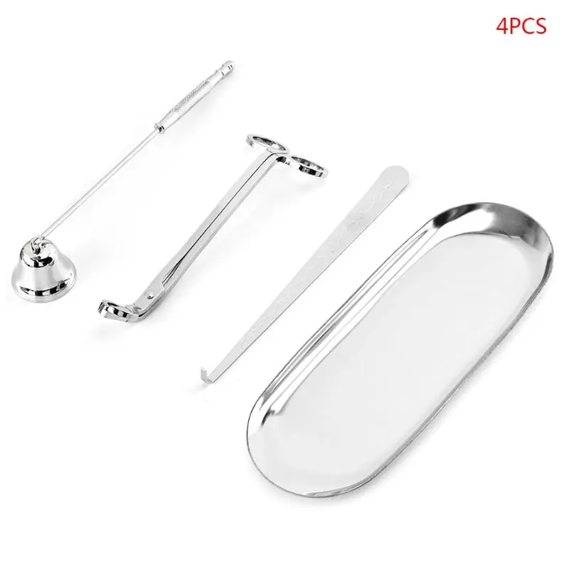 4 Pcs Candle Accessory Set Snuffer Wick Trimmer Dipper Storage Tray Plate Extinguish Scissor Cutter Tools |
