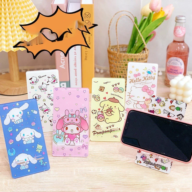 

Sanrio Kawaii Accessories Cartoon Hellokitty Mymelody Kuromi Girly Heart Cute Anime Desktop Dormitory Mobile Phone Holder Gift