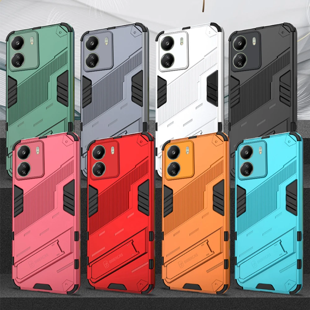 Для Xiaomi Redmi 13C чехол противоударный со скрытой подставкой для ПК задняя крышка