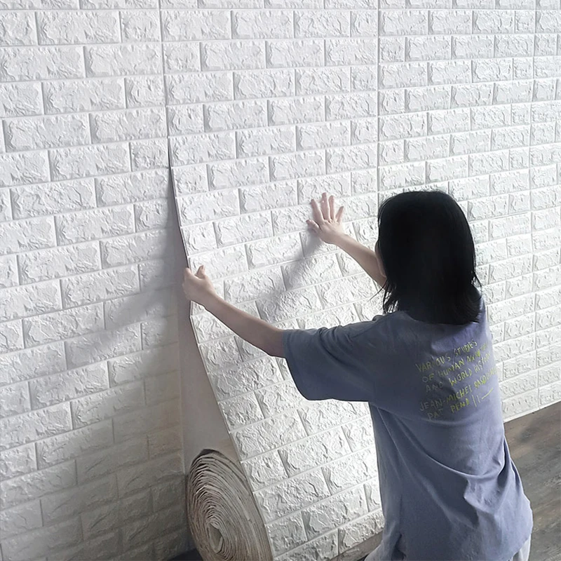 

70 см * 1 м 3D Самоклеящиеся декоративные обои непрерывные водонепроницаемые кирпичные настенные наклейки для гостиной спальни Старые стены украшение для дома