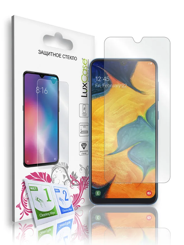 Защитное стекло Samsung Galaxy для A20 / A30 A30s M30 M30s A50 A50s 2019 на плоскую часть экрана от LuxCase |