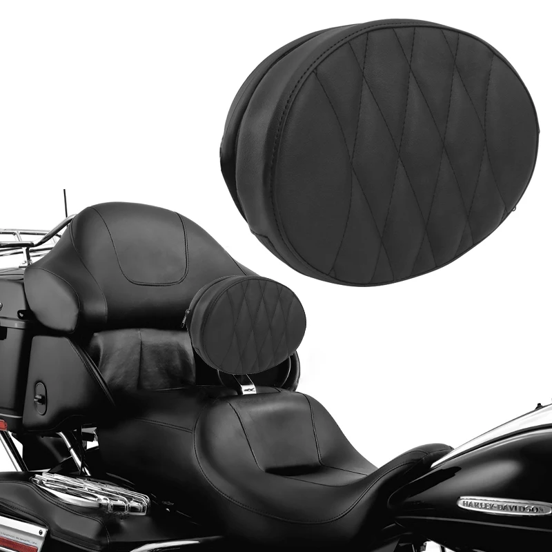 

Motorcycle Back Backrest Pad Sissy Bar Cushion Leather Driver Pillow Accessories For Harley Touring 1994-2022 Softail 18-later