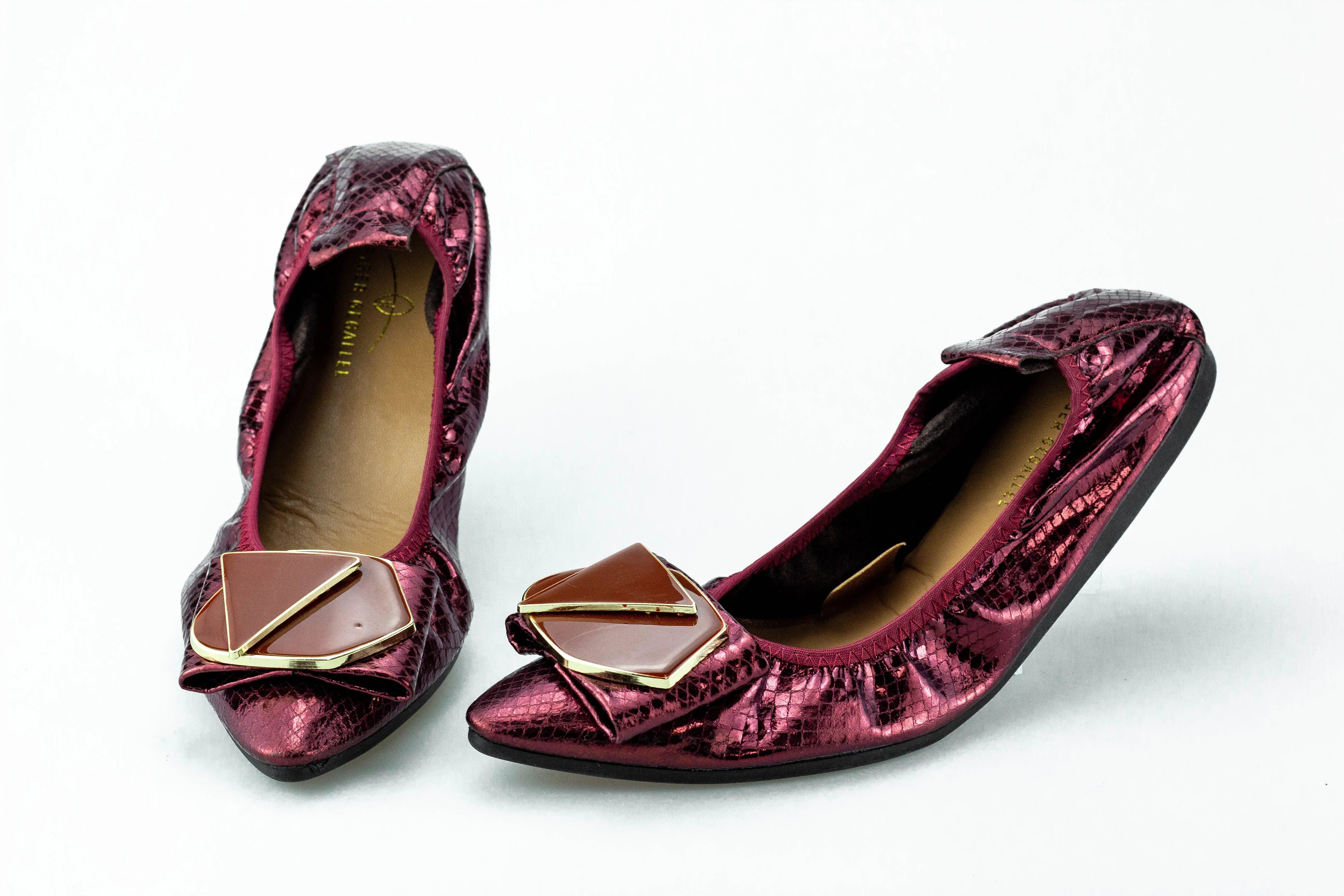 Wine Nigerian Banana Shoes for Party Dancing Flats Flexible Sole Pointed Toe Fashion Shoe Flat for Women Lady Comfy Walking Shoe