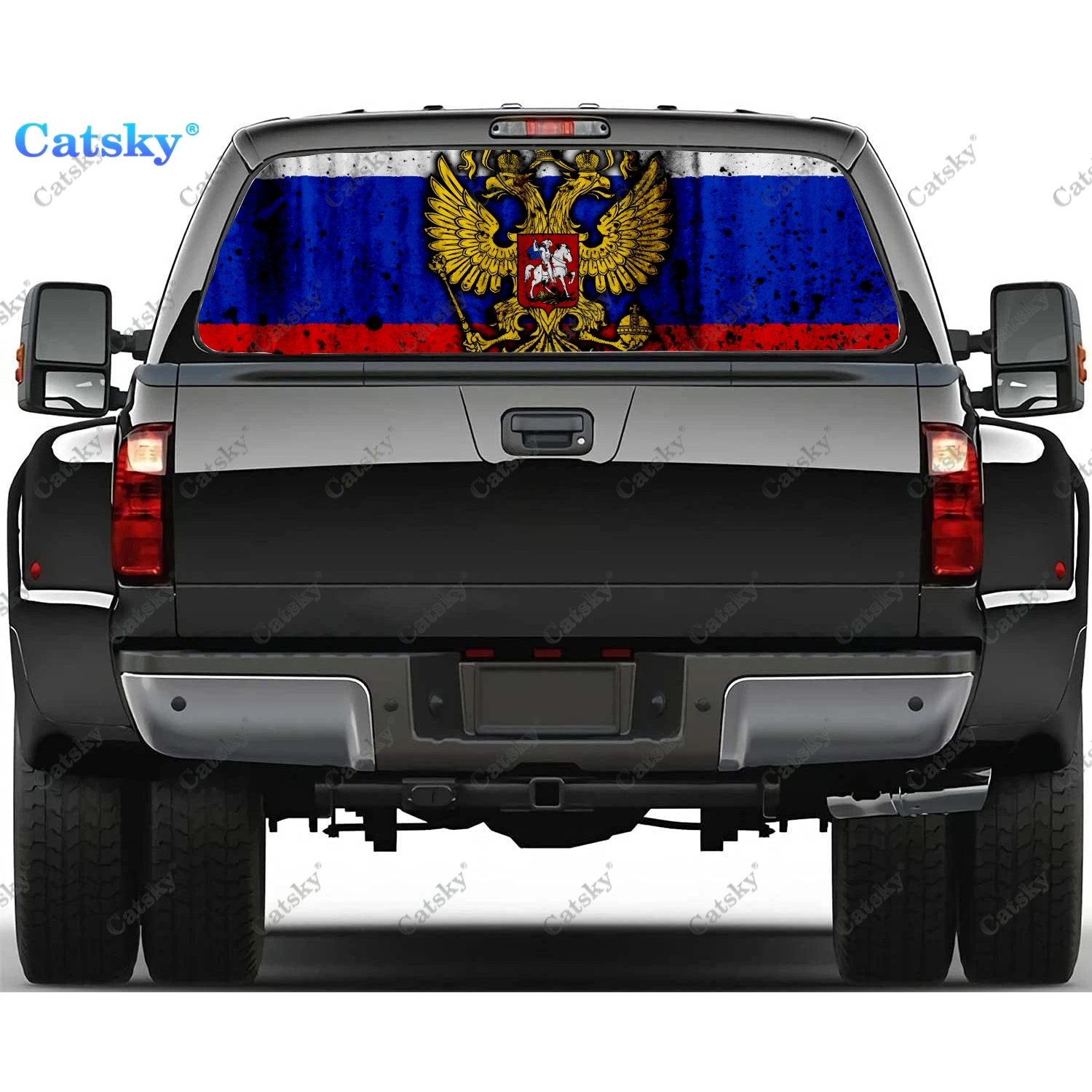 

russian flag Window Decal Sticker Graphic PVC Decorative Truck Sticker Perforated Vinyl Universal Sticker