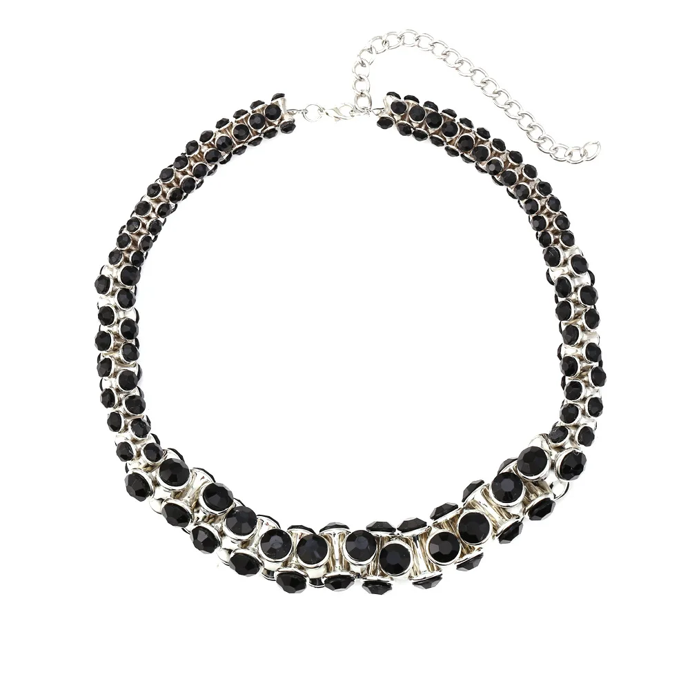 

Fashion Vintage Stitching Rhinestone Chain Necklace Wholesale