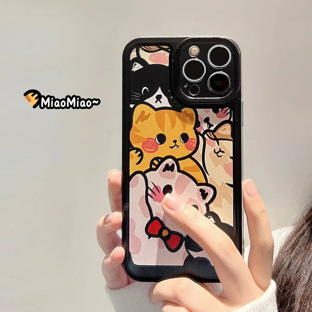 

Fashion Cute Cat Phone Case For IPhone14 14Pro 11 12 13 Pro Max Case X XS Max XR 7/8Plus Soft Shell TPU Protective Cover