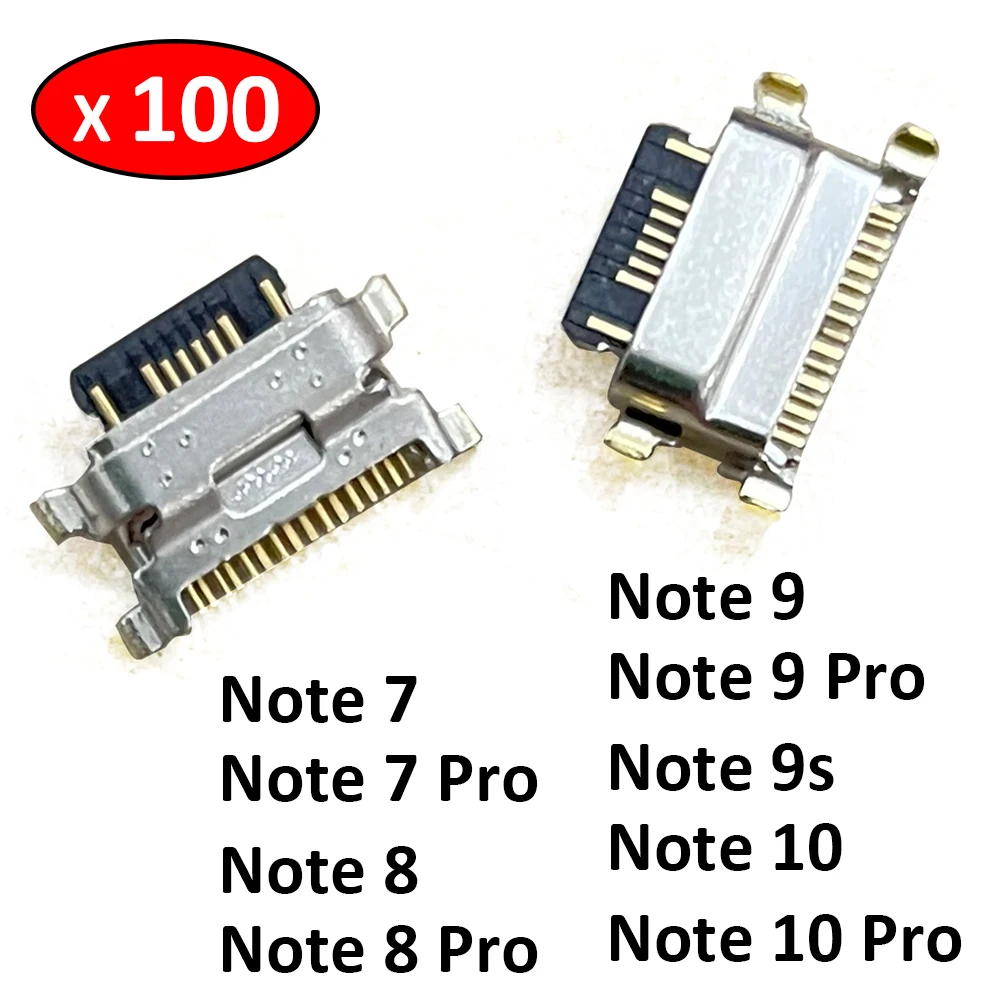 100 шт. новинка для Xiaomi Redmi Note 7 8 9 9s 10 10s Pro Micro USB гнездо зарядного устройства разъем