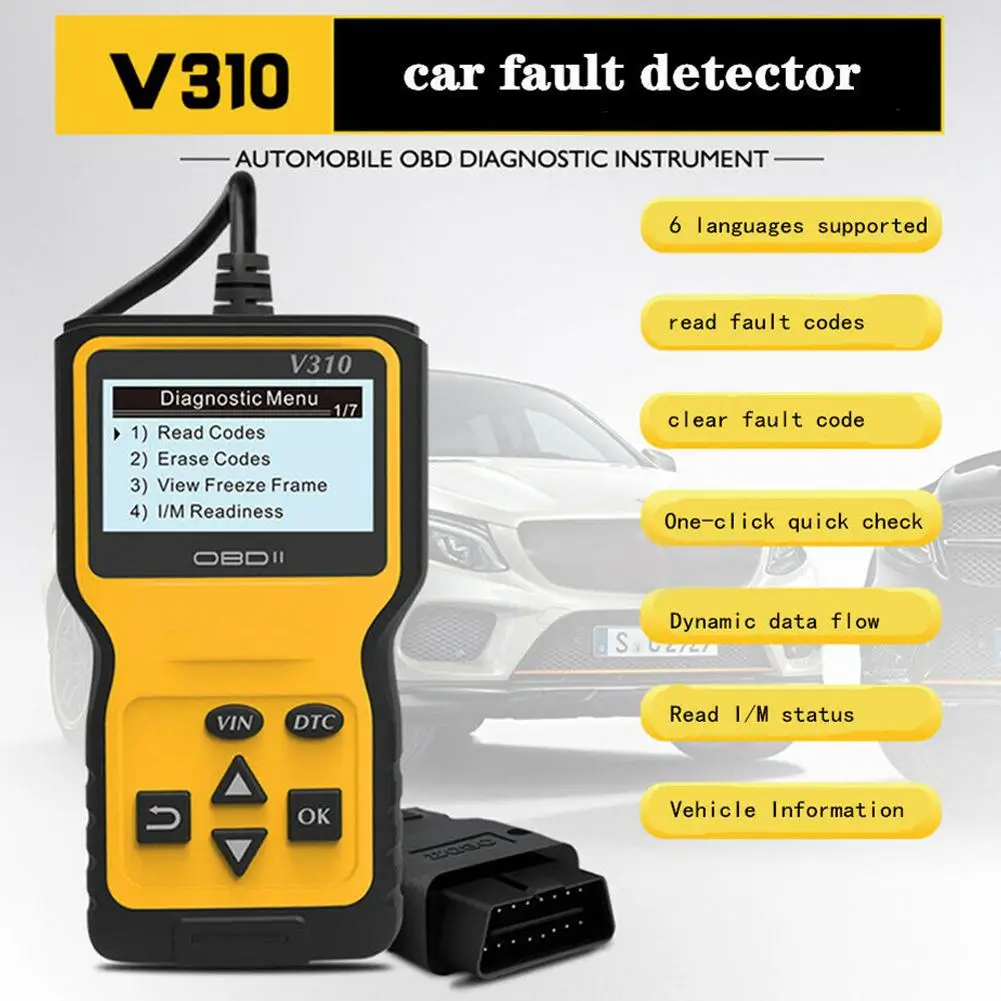 

Obd2 сканер двигателя автомобиля считыватель кодов неисправностей Obd II тестер автоматический диагностический инструмент для сканирования э...