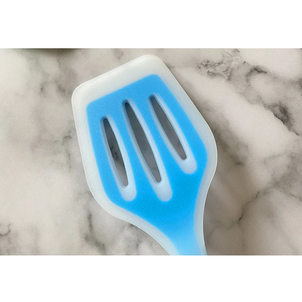 Шпатель с внутренними слотами зеленая силиконовая сковородка для жарки кухонный