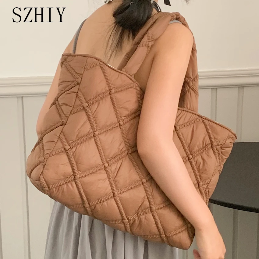 

Large Capacity Nylon Handbag Fashion Women's Lingge Shoulder Bag Designer Chain Tote Travel Shopping Pocket New Luxury Handbags