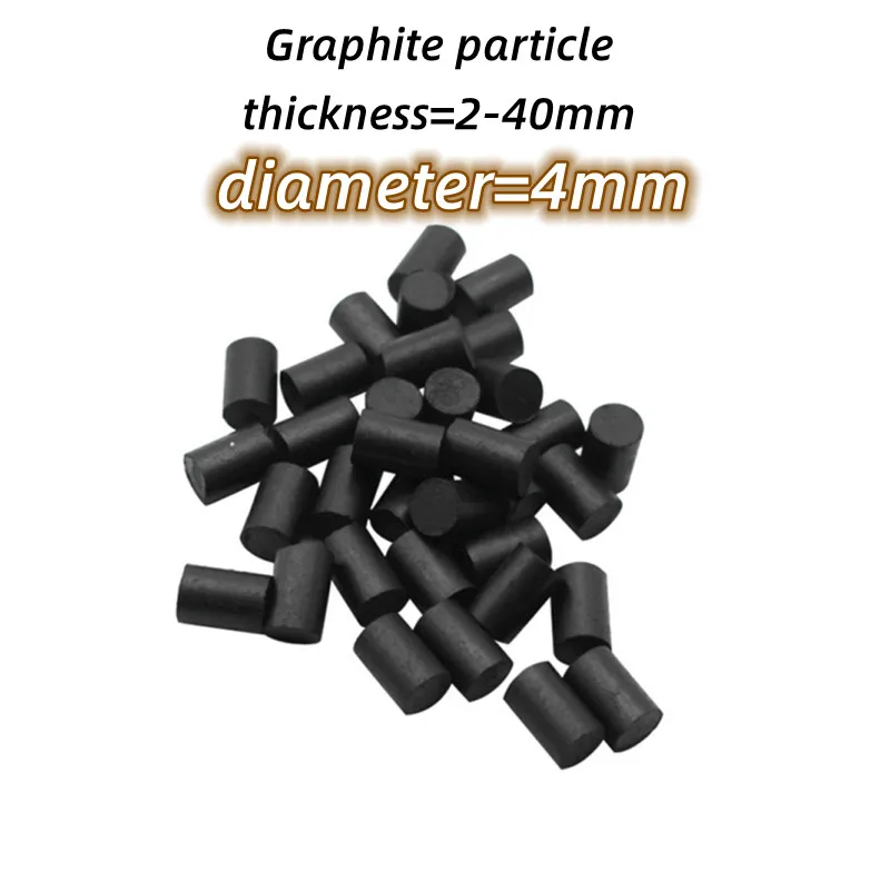 

100pcs Carbon Graphite Particle Diameter 4mm thickness=2-40mm Heat Resistant Solid Lubricate Graphite Grains