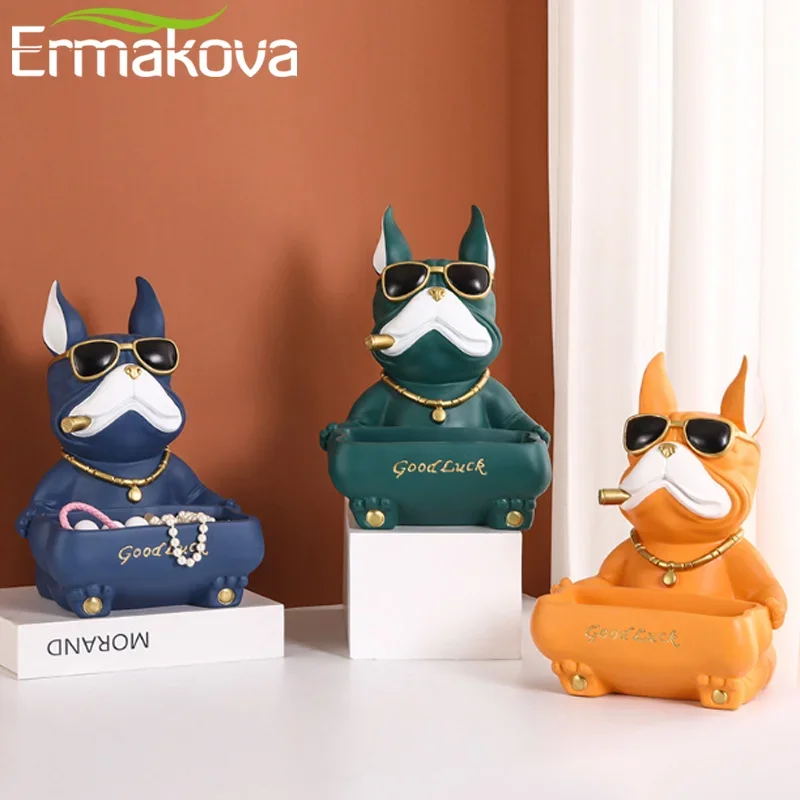 Скандинавская статуя французского бульдога скульптура декоративный поднос для