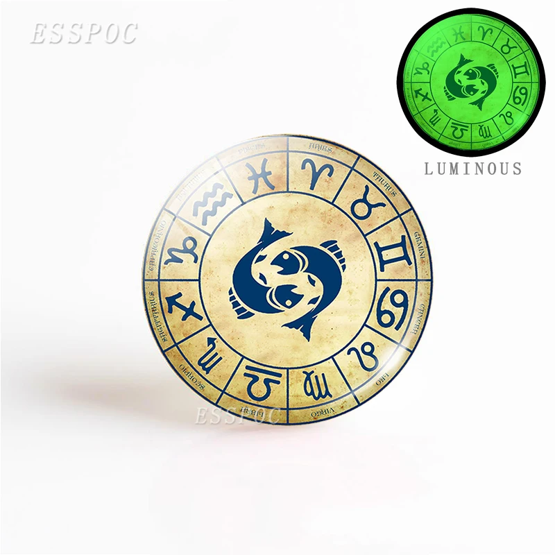 5 шт. 12 созвездий зодиака ювелирные изделия ручной работы светящийся стеклянный