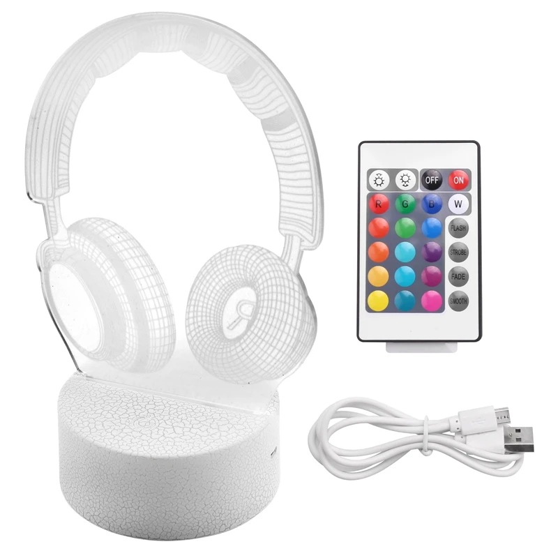 

3D Night Light Sleeping Light For Kids Boys Table Desk Lamp With Contact Switch Remote Control 16 Colors