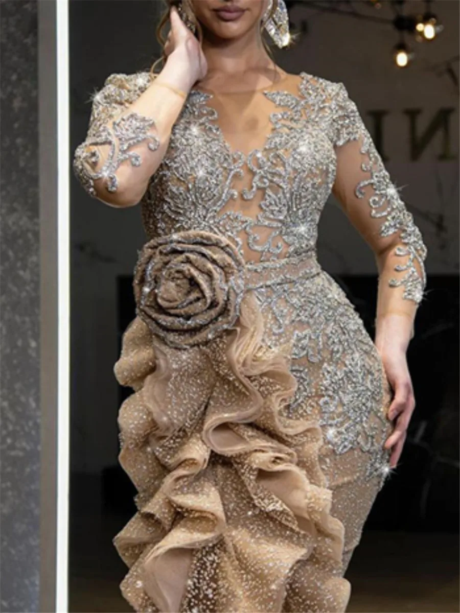 Women's Clothing Elegant Party Dress Split Bronzing Sexy Dresses Female Bodycon Long Dress For Wedding Guest Bridesmaid Evening