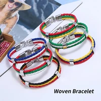 stylish woven wristband all matched safe european country flags woven bracelet woven bracelet woven bracelet