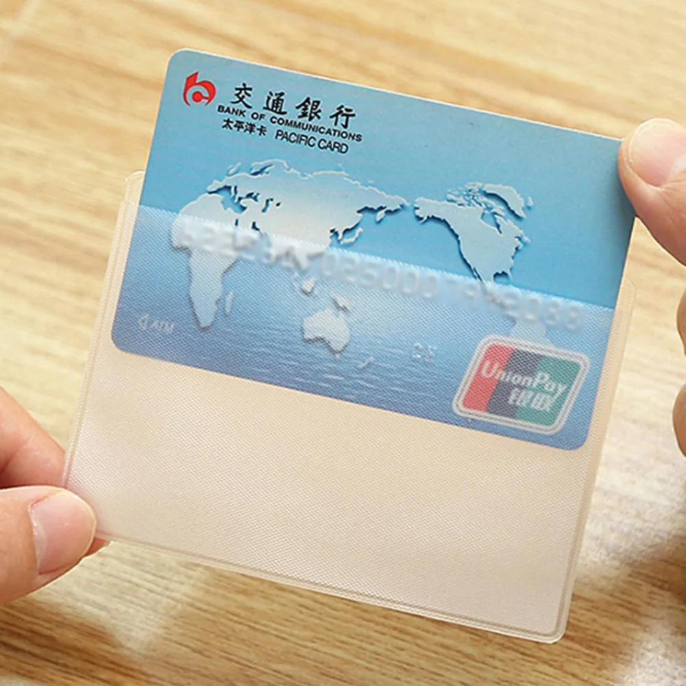 1 Pc PVC Transparent Card Holder Bus Business Case Bank Credit ID Card Holder Cover Identification Card Container Holder