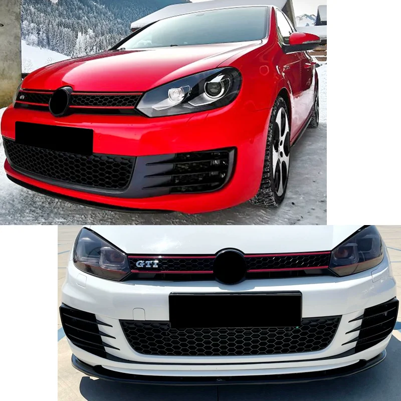 Фото 2 шт. для Volkswagen VW Golf 6 MK6 GTI GTD 2009-2012: накладки на решетку переднего бампера и рамки противотуманных фар №4