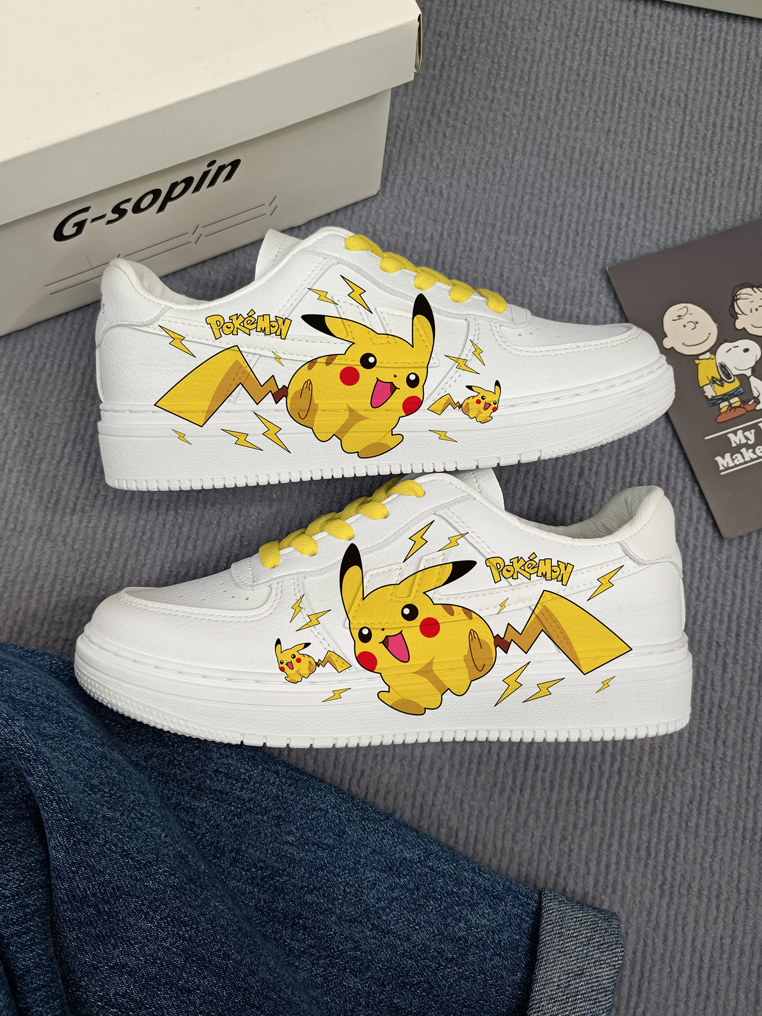 

New Pokemon Sneakers Cherry Blossom Kawaii Pikachu Explosive Change Couple Shoes Spring And Autumn New Casual Shoes