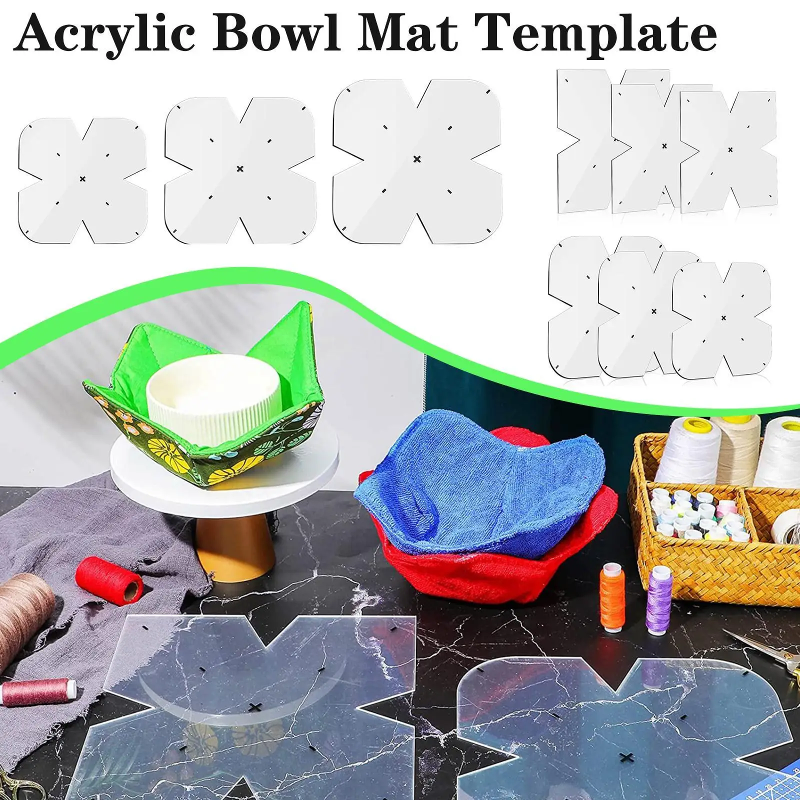 

Acrylic Sewing Ruler Bowl Patchwork Quilting Ruler Template For Bowl Mat DIY Molds Craft Sewing Tools Tableware Bowl Protector