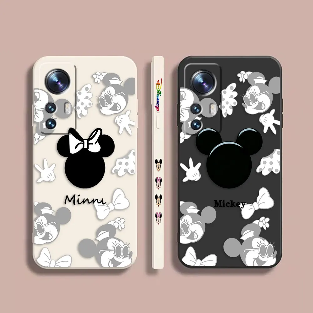 

Phone Case For Xiaomi 13 12 12T 12S 11 11T 10 10S 9 8 Pro Ultra Lite Case Cover Funda Cqoue Shell Capa Anime Mickey Minnie Mouse