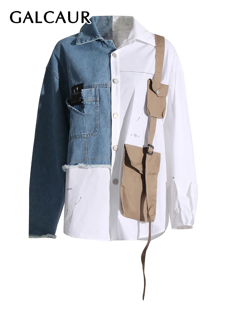 

Женская винтажная рубашка с отложным воротником, длинным рукавом и карманами