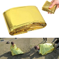 outdoor waterproof emergency survival rescue blanket foil thermal space first aid sliver rescue curtain military blanket tool