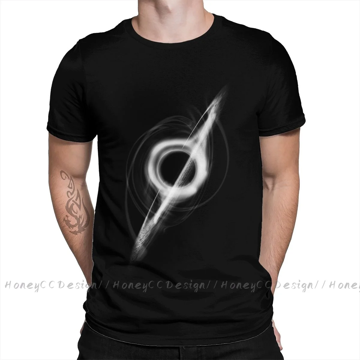 Black Hole Science T-Shirt Men Top Quality 100% Cotton Short Interstellar Gargantua Summer Sleeve asual Shirt Loose Tees