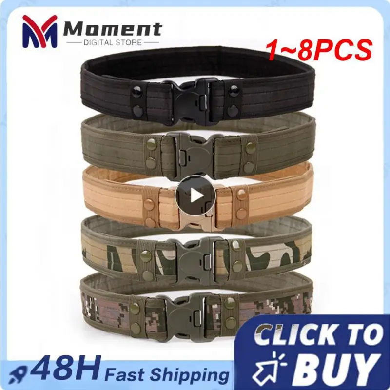 

1~8PCS Quick Release Military Tactical Belt Army Style Combat Belts Fashion Men Camouflage Canvas Waistband Outdoor Hunting