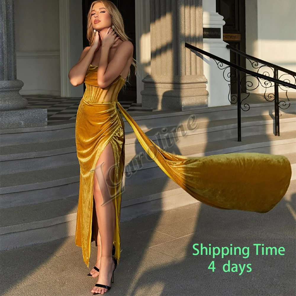 

Женское платье-Русалка без бретелек, с открытой спиной, без рукавов