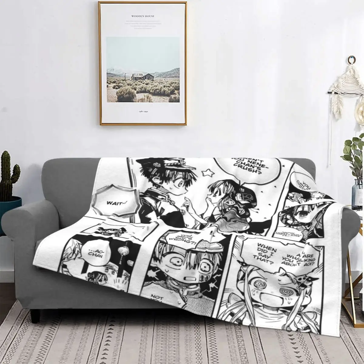 

Манга Hanako Kun 305-manta a cuadros para cama, colcha a cuadros de Anime, 135