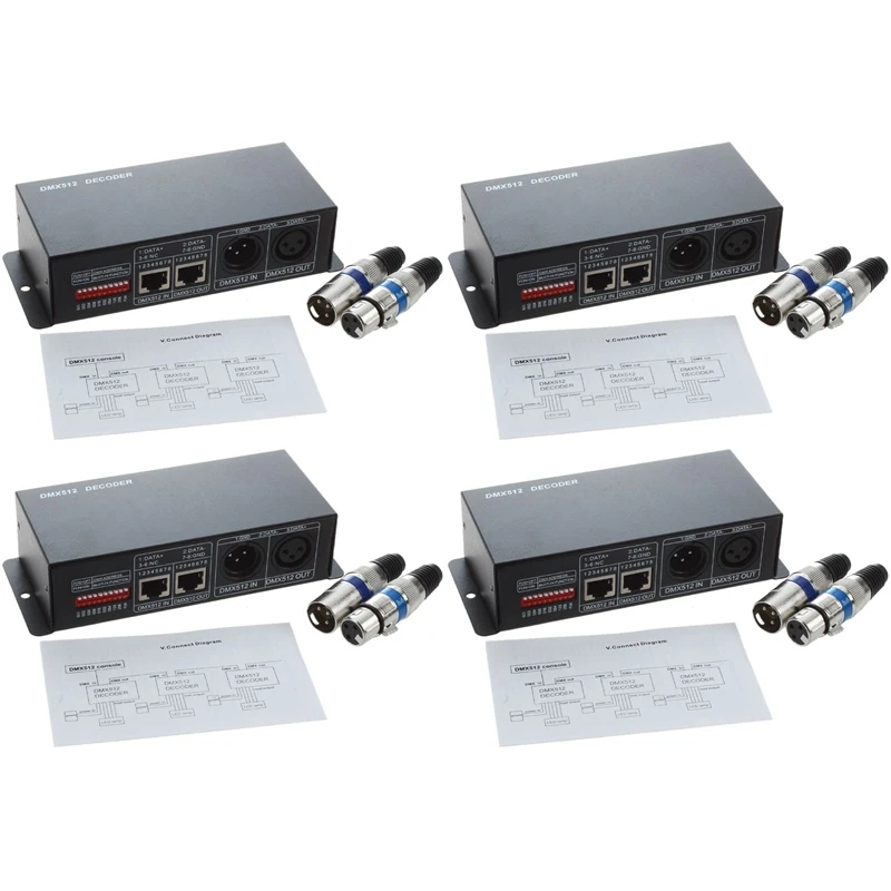 

4 канала DMX 512 4CH X 8A декодер светодиодный контроллер 4-канальный драйвер RGBW Светодиодная лента DC 12В-24В