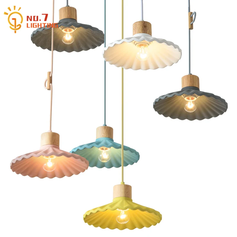 

Романтический Теплый декоративный подвесной светильник Makaron для девочек/принцессы, бетонная цементная Подвесная лампа для молока, чая, магазина, ресторана